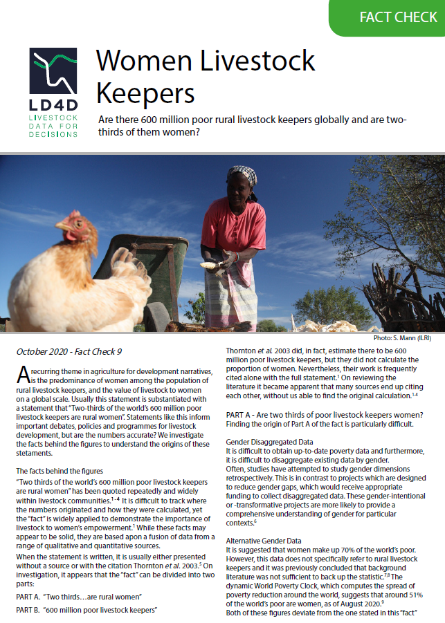 Women Livestock Keepers Fact Sheet